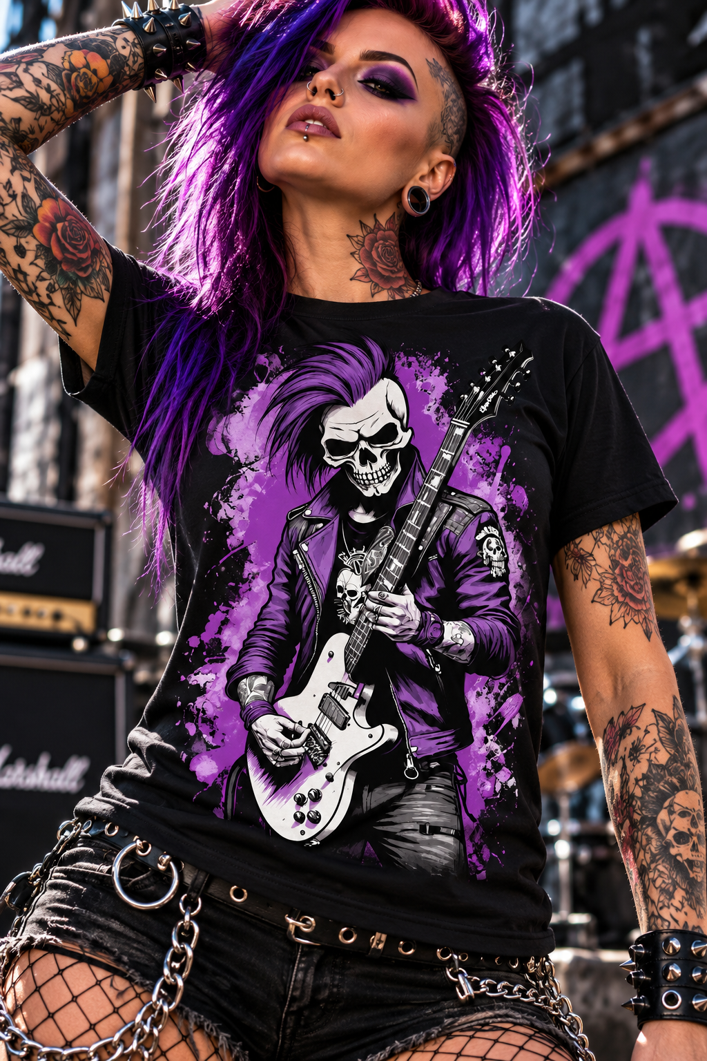 Violet Riot Cotton Graphic T-Shirt