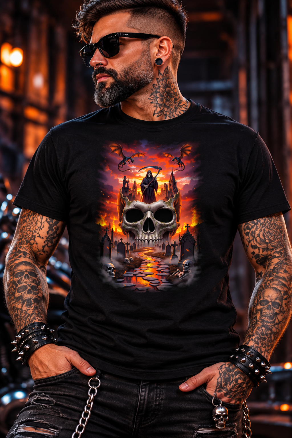 Reaper's Dominion Cotton Graphic T-Shirt