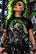 Neon Anarchy Cotton Graphic T-Shirt