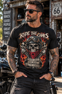 Ride The Chaos Skull T shirt