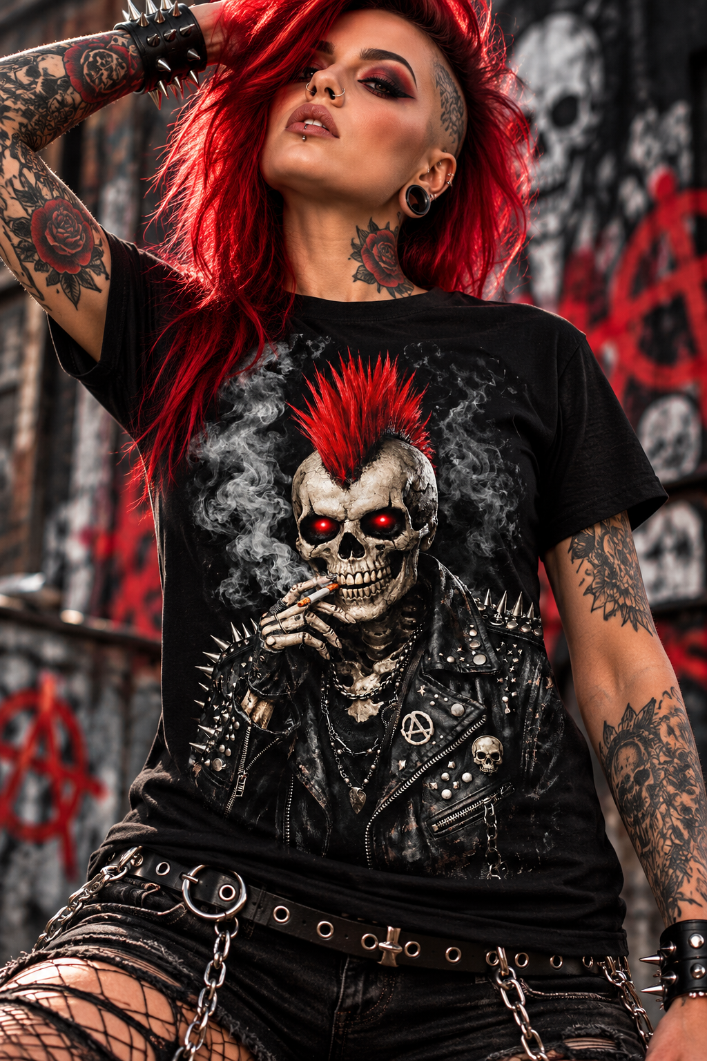 Crimson Riot Cotton Graphic T-Shirt