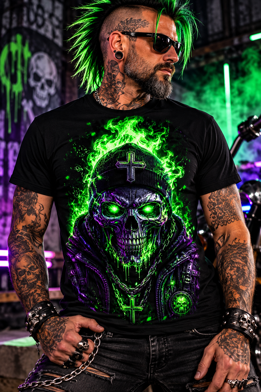 Toxic Halo Cotton Graphic T-Shirt