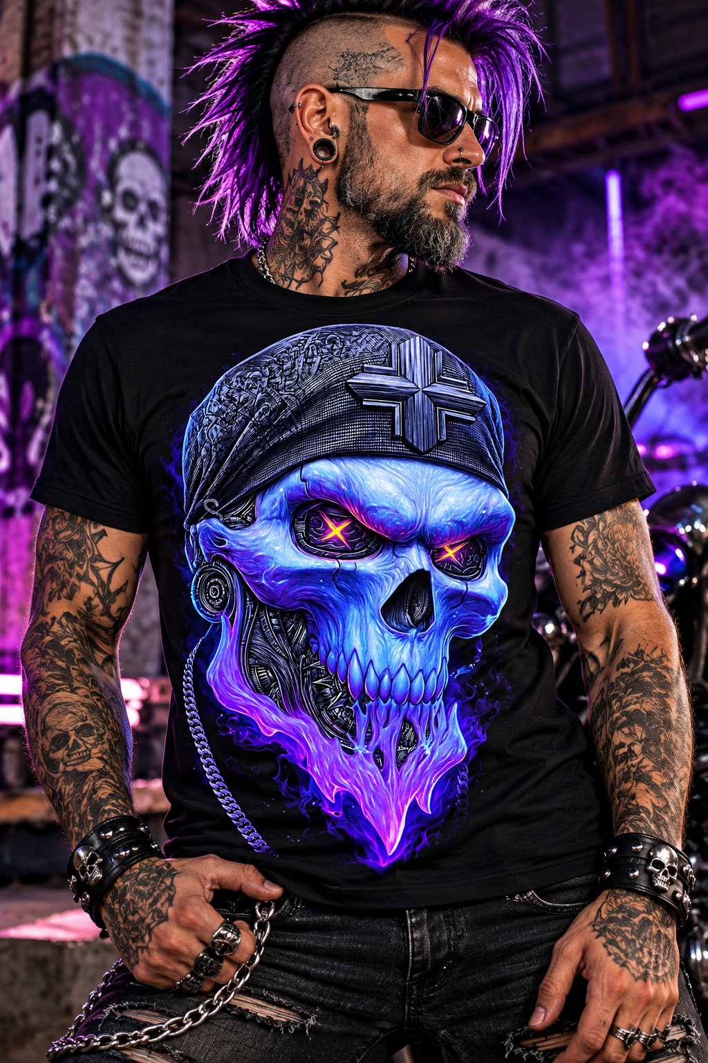 Neon Revenant Cotton Graphic T-Shirt