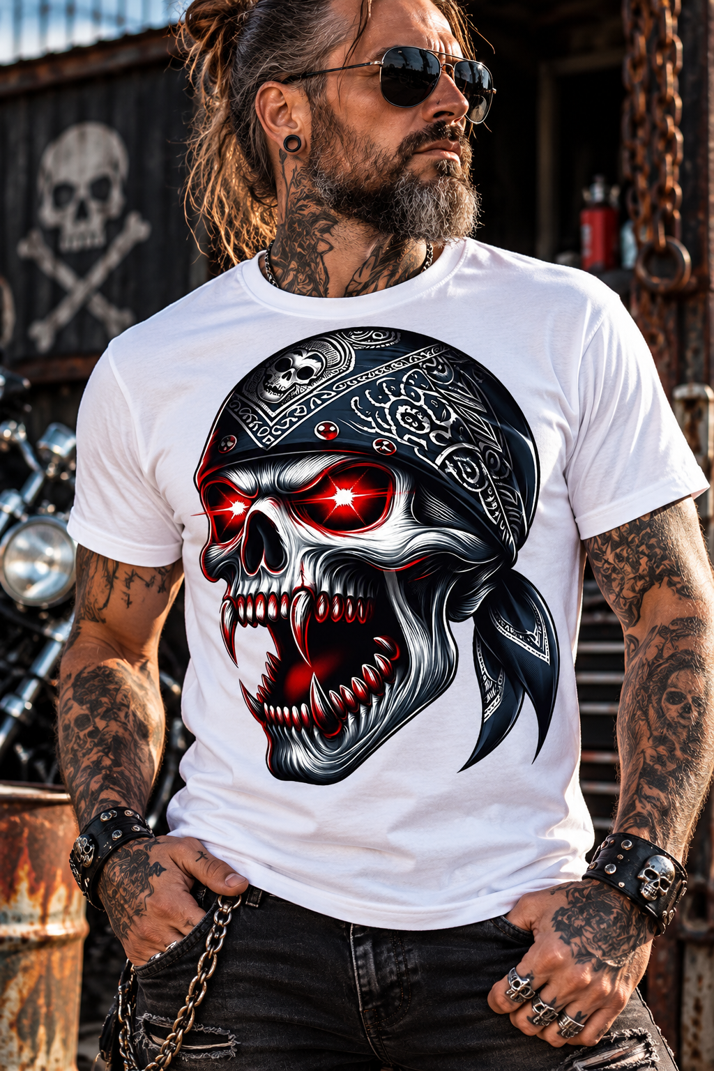 Crimson Outlaw Cotton Graphic T-Shirt