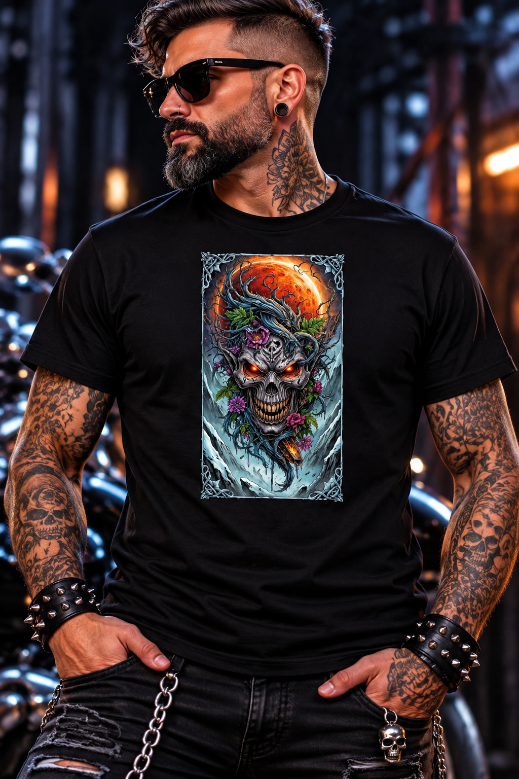 Bloodmoon Bloom Cotton Graphic T-Shirt