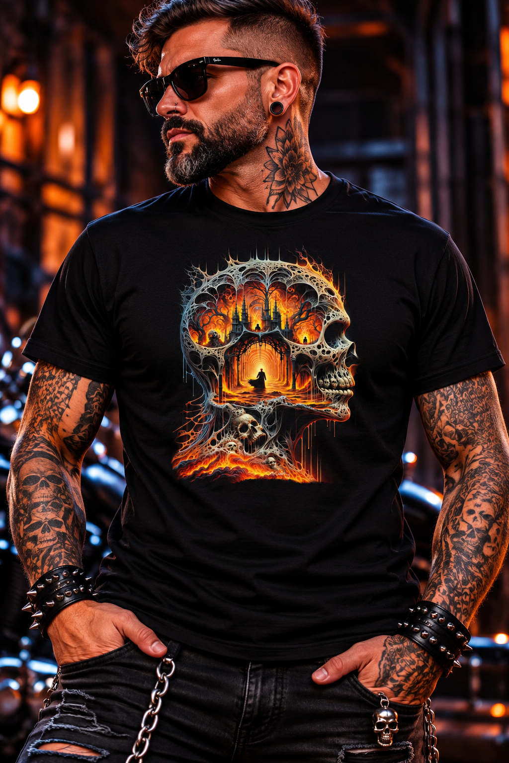 Hellbound Cathedral Cotton Graphic T-Shirt