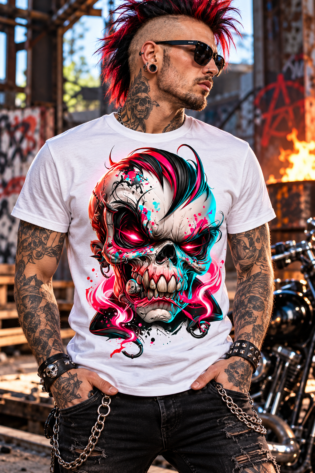Neon Havoc Cotton Graphic T-Shirt