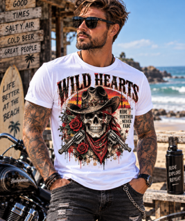 Skull Wild Hearts T shirt