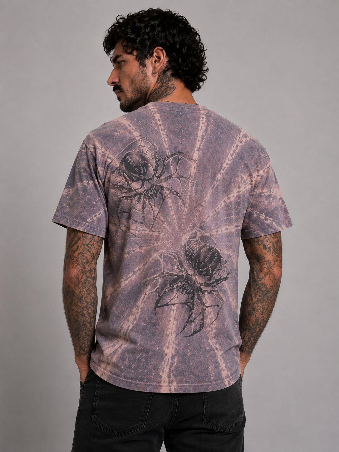 Spider Skull T-Shirt | Hand-Bleached Alternative Graphic Tee
