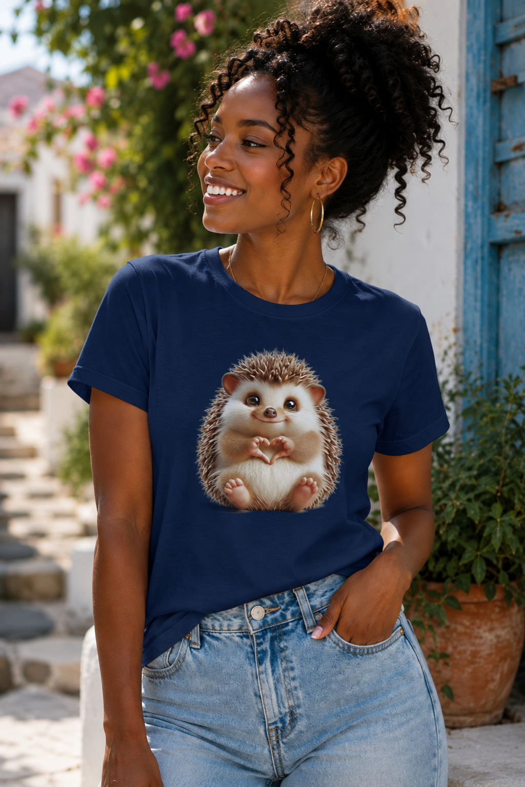 Hedgehogs navy mockup