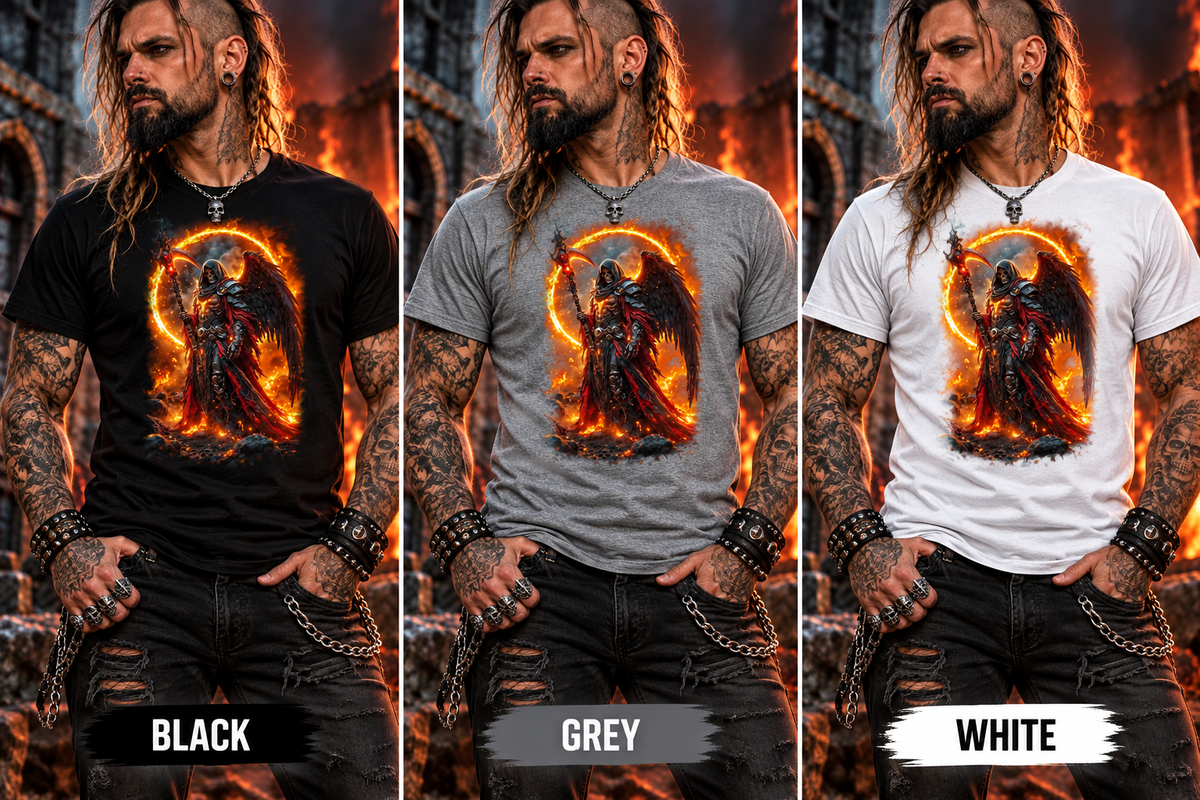 Inferno Reaper Cotton Graphic T-Shirt