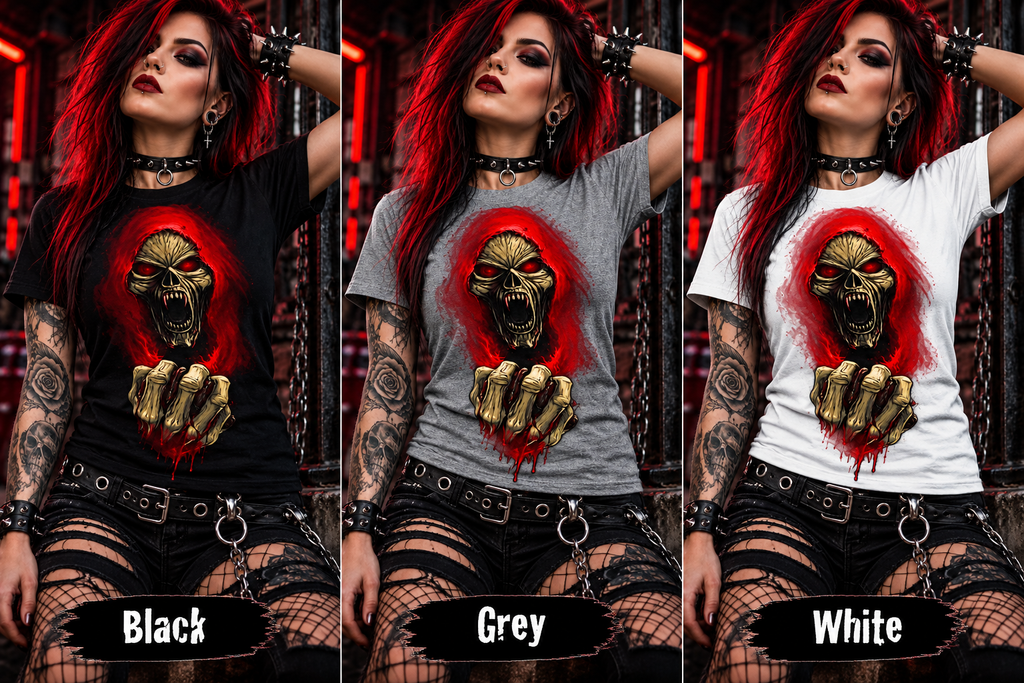 Crimson Grasp Cotton Graphic T-Shirt