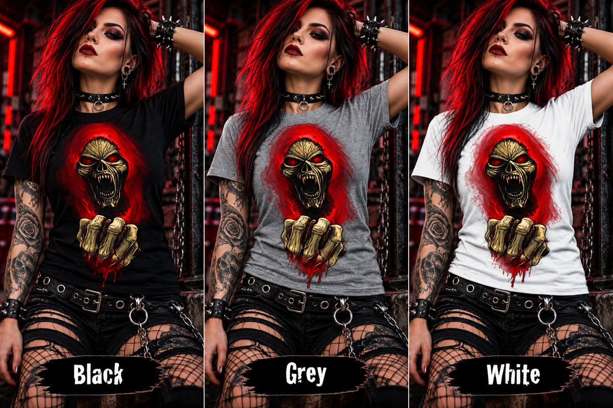 Crimson Grasp Cotton Graphic T-Shirt