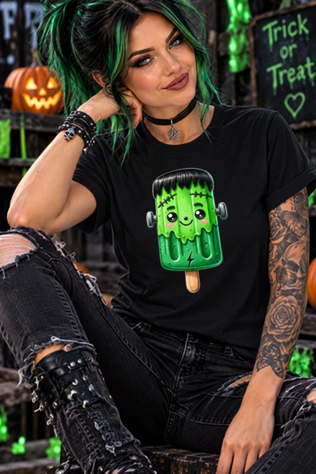 Halloween Frankenstein's lolly T shirt