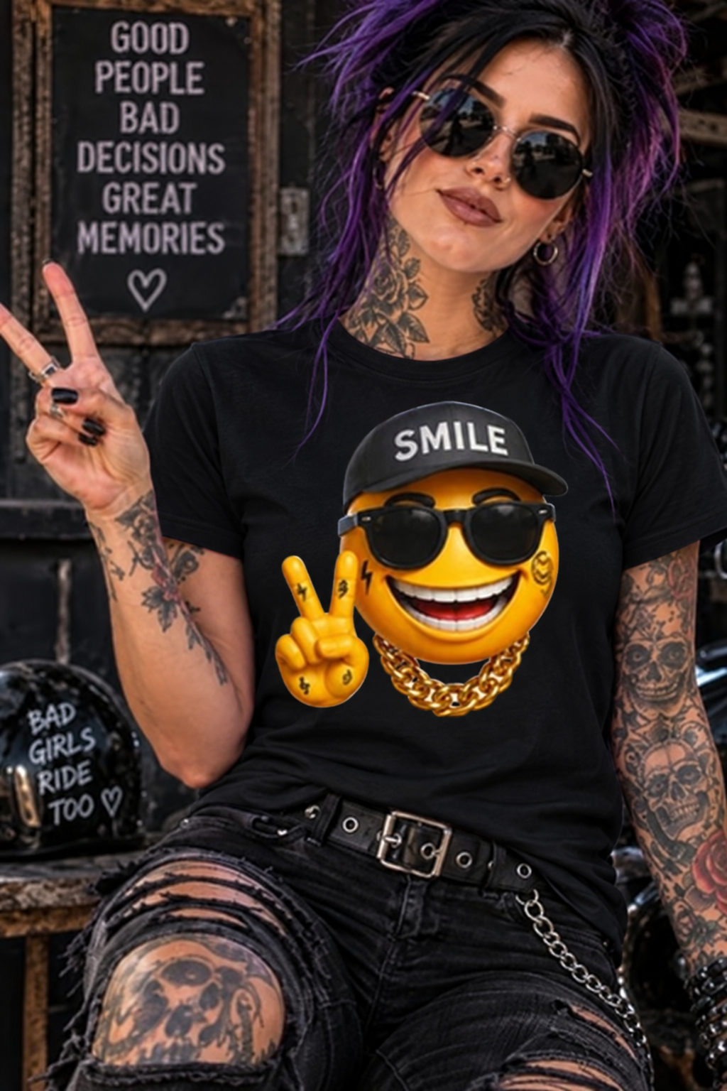 Emoji Rapper Smile T shirt