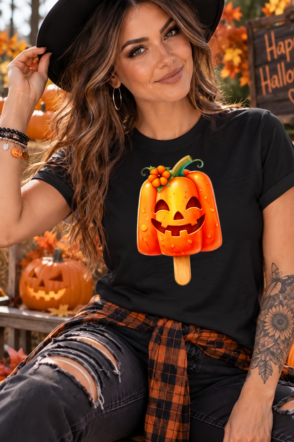 Halloween Pumpkin Popsicle T Shirt