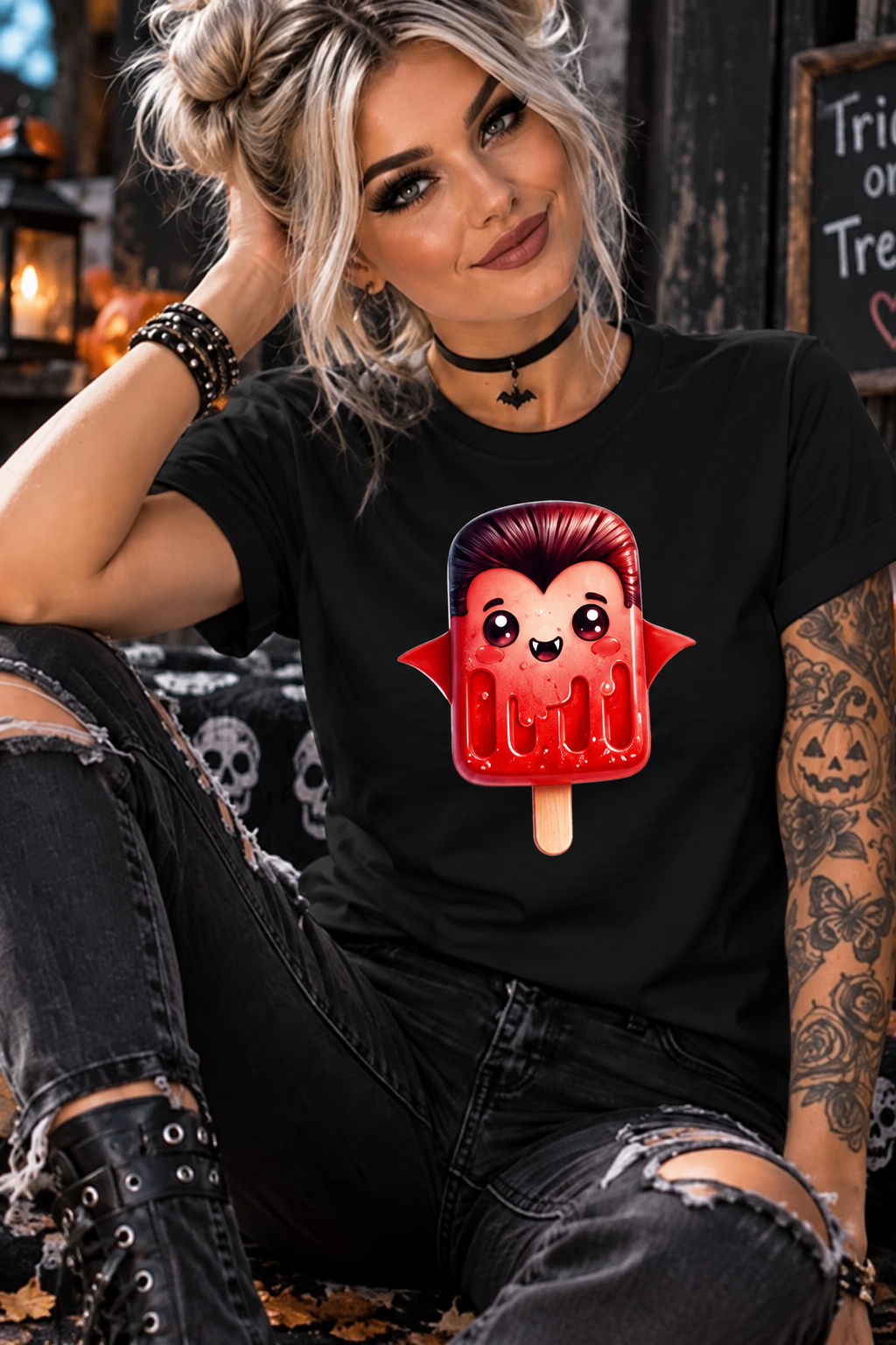 Halloween Dracula lolly T shirt