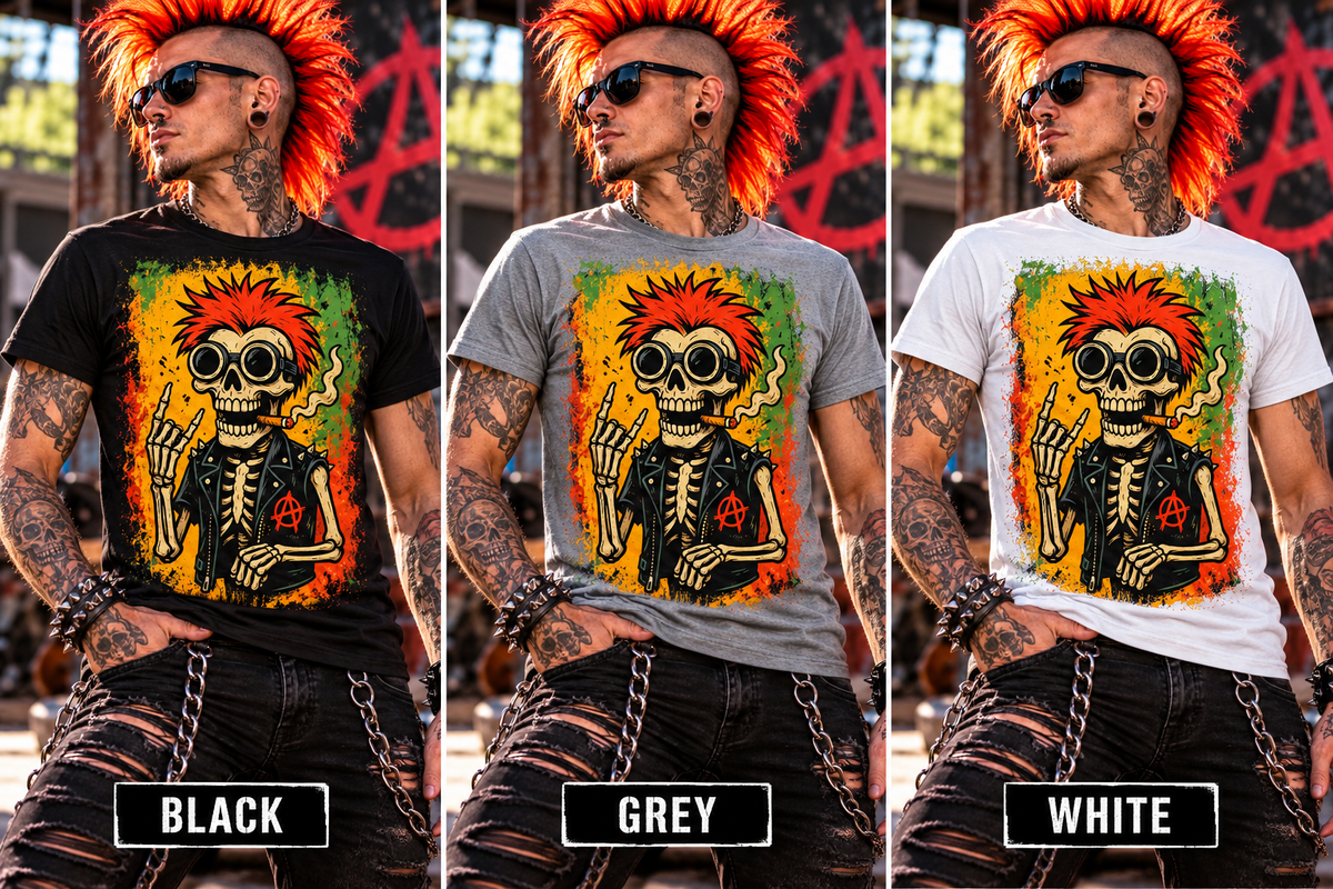 Bone Rebel Cotton Graphic T-Shirt